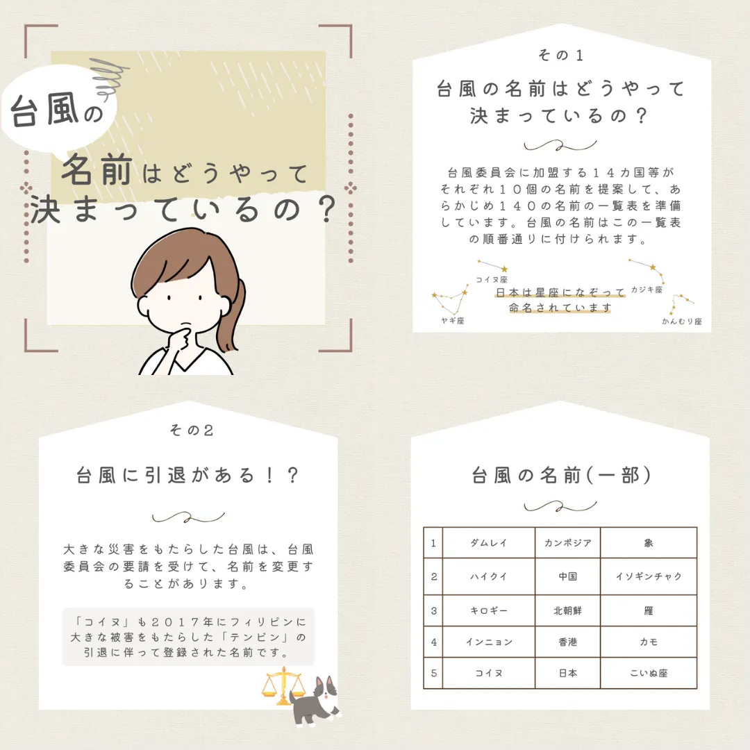 台風の名前ってどうやって決まっているの？