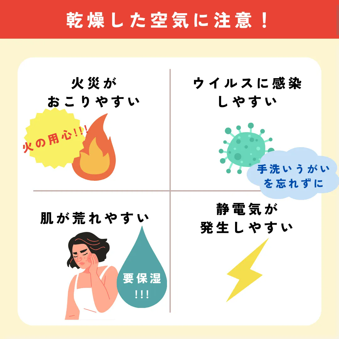 乾燥に注意！
