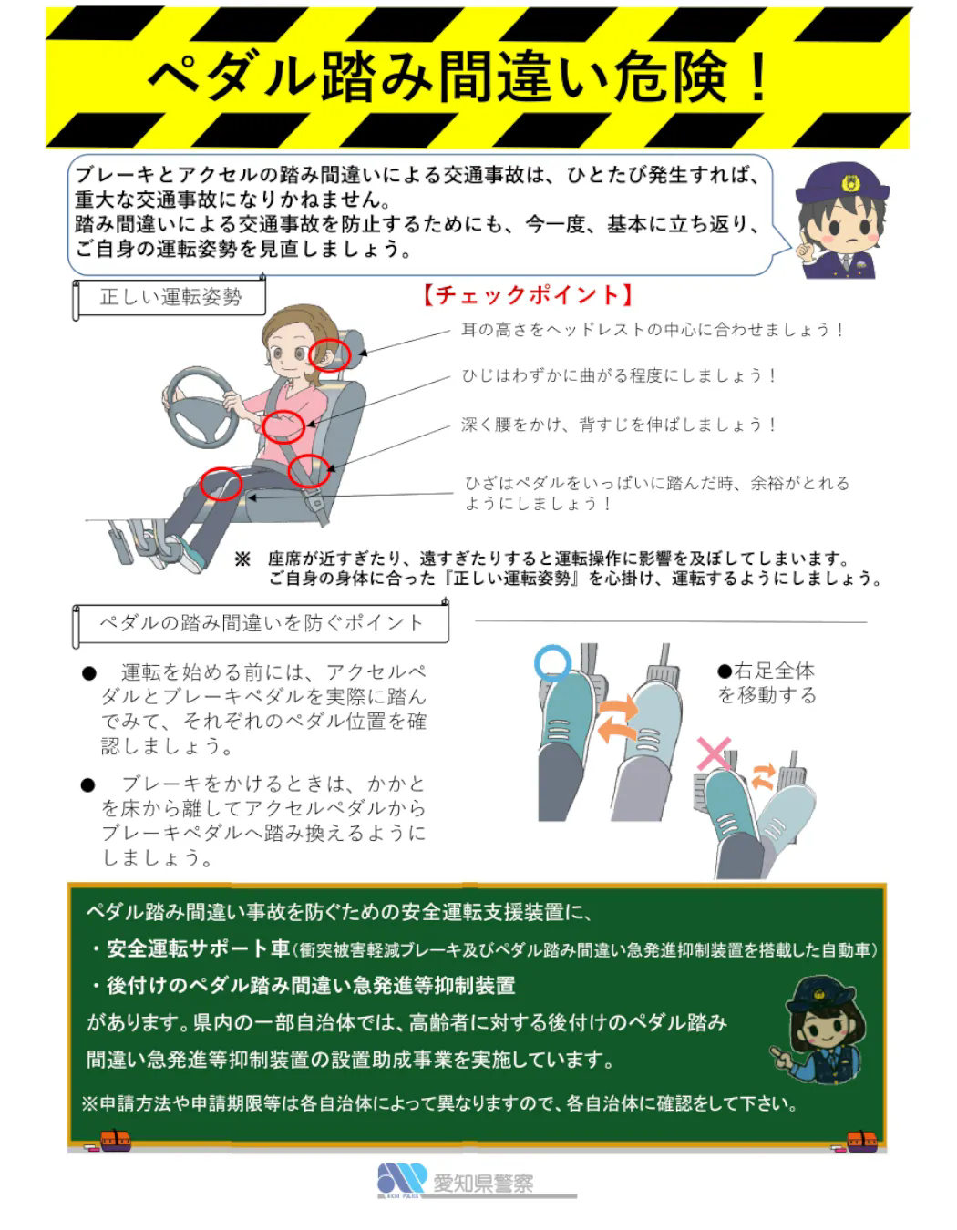 正しい姿勢で運転を