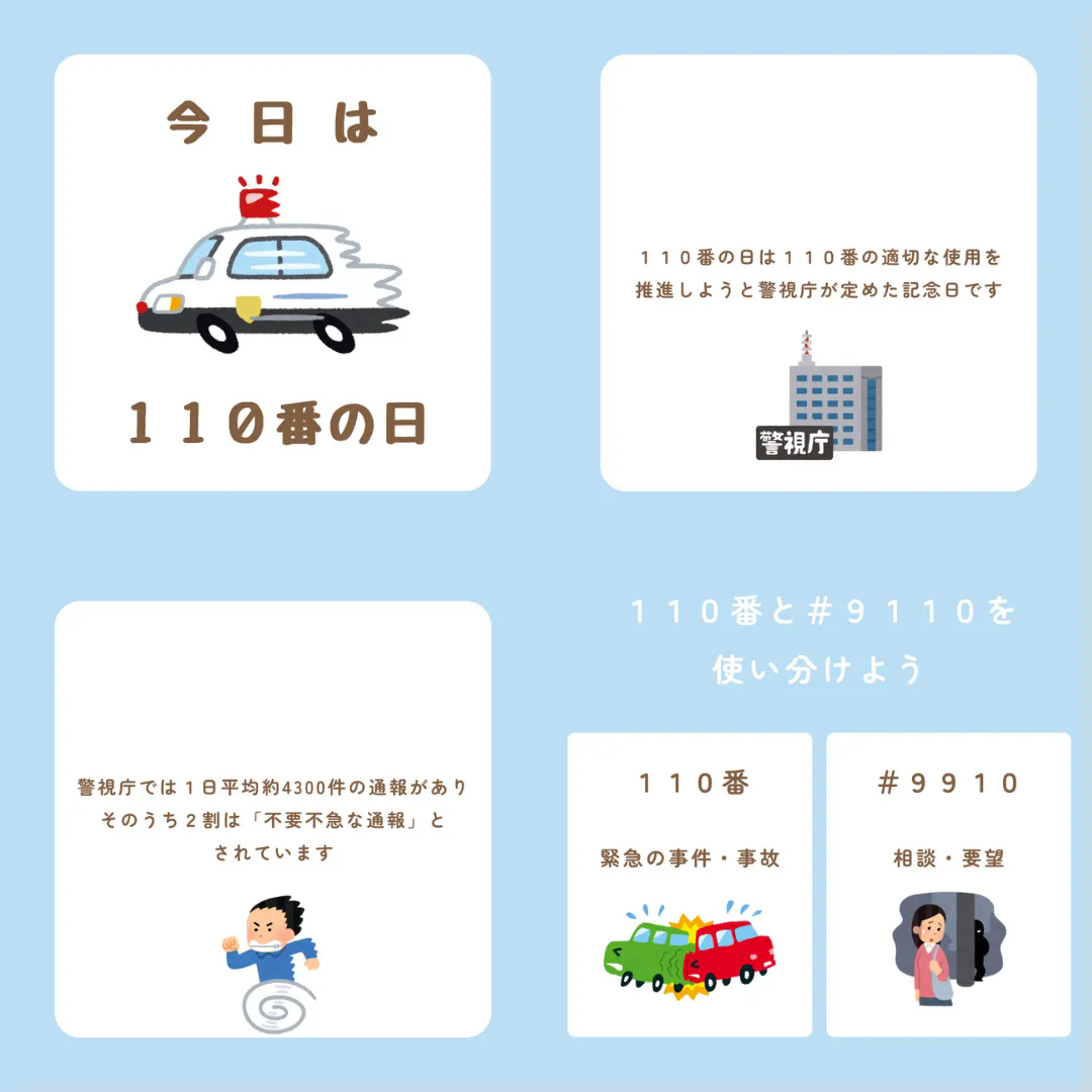 今日は１１０番の日