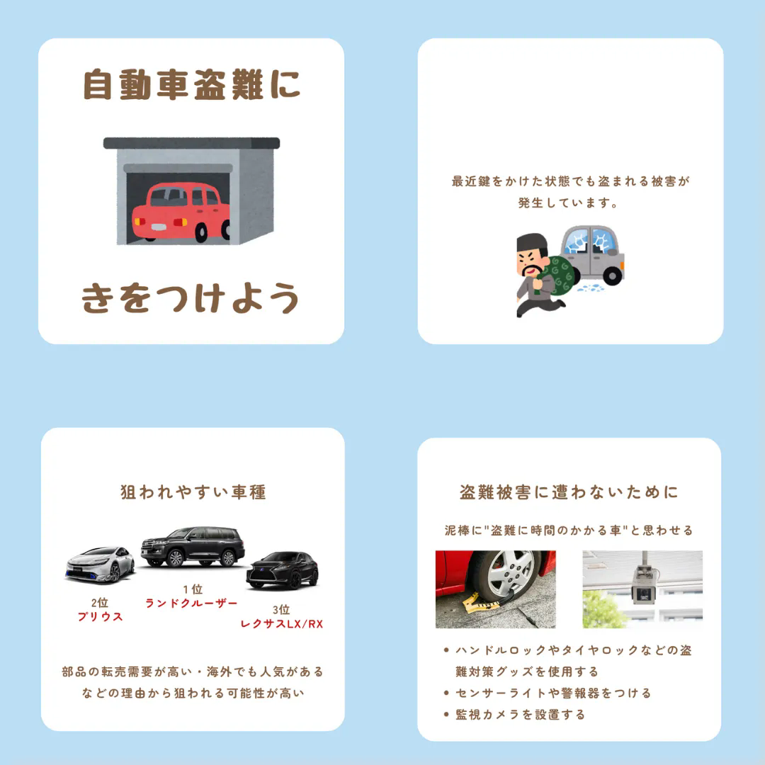 自動車盗難にきをつけよう