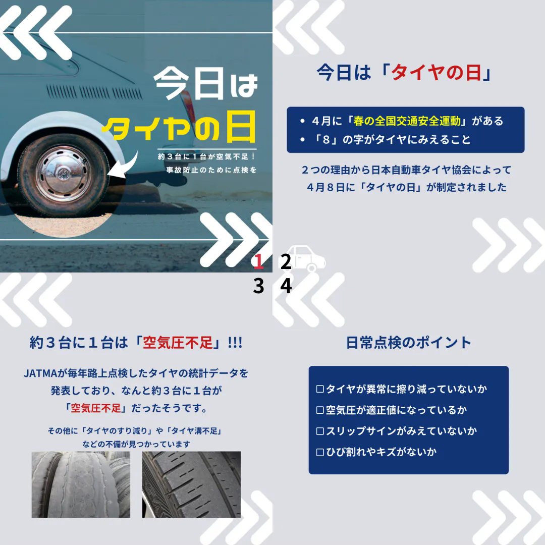今日はタイヤの日です🛞