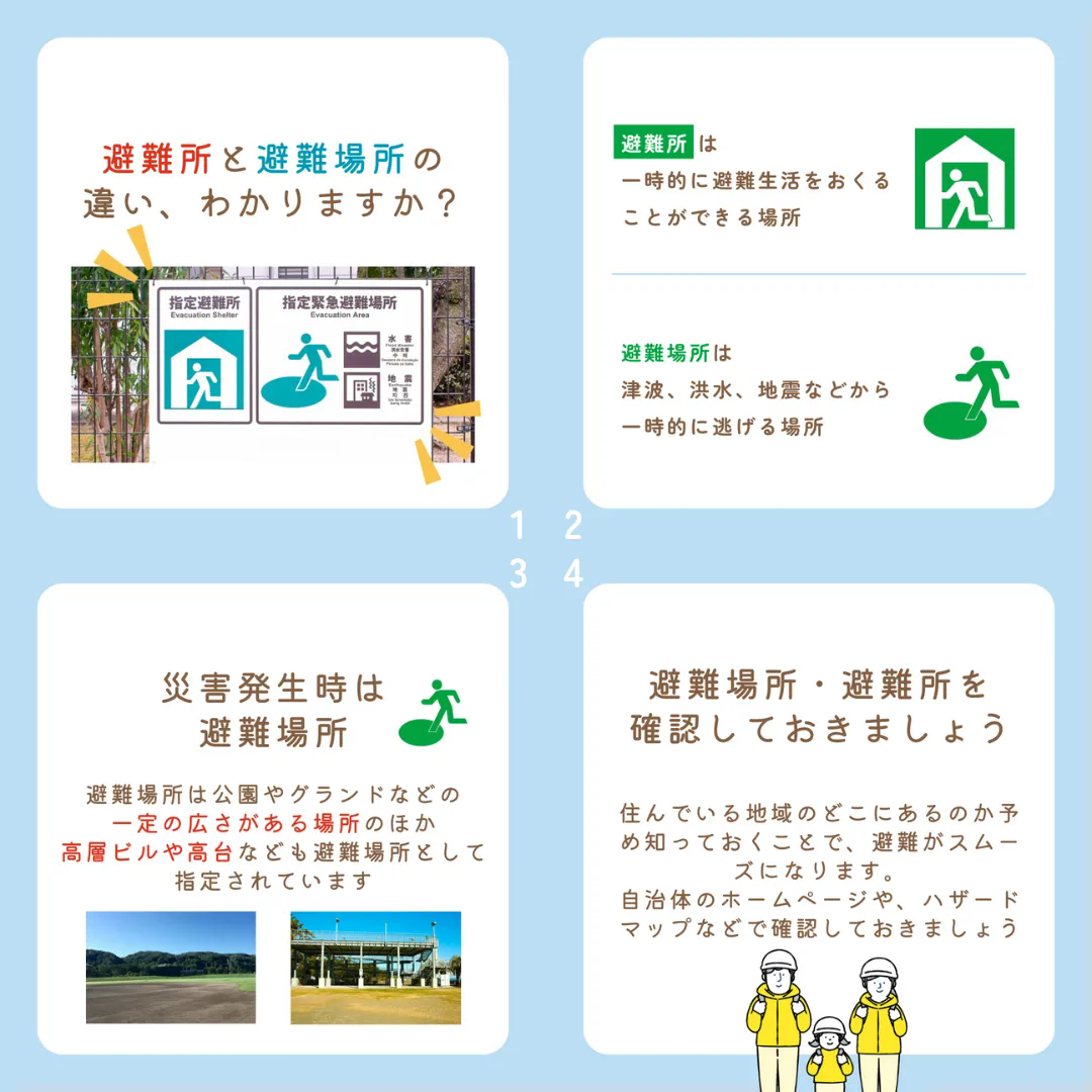 避難所と避難場所の違い、わかりますか？